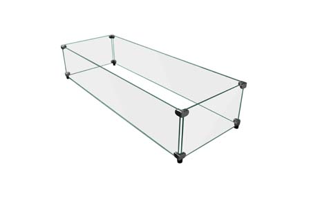 44 X 10 Linear Fire Pit Glass Windshields Fireboulder Com