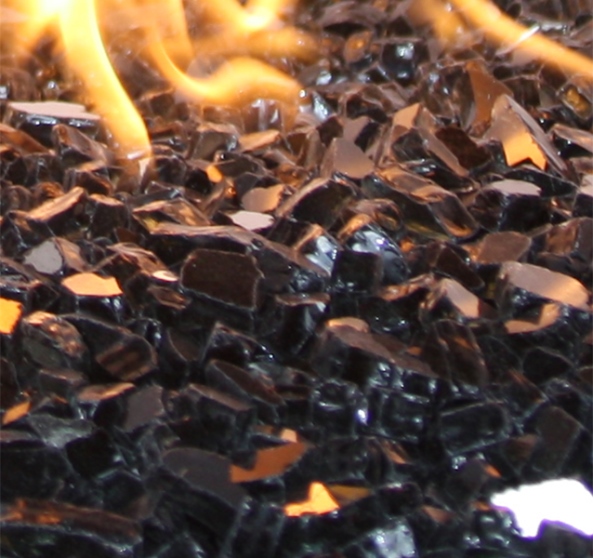 BLACK REFLECTIVE FIREGLASS 1/4" Fireplace Glass Fire Pit Glass Gas Logs 