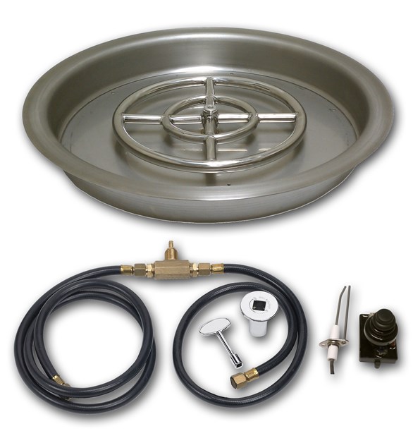 Round Drop In Pan Spark Ignition Kits, Drop In Fire Pit Kit