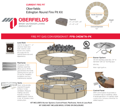 Gas Conversion Kit - Oberfields Edington Round Fire Pit