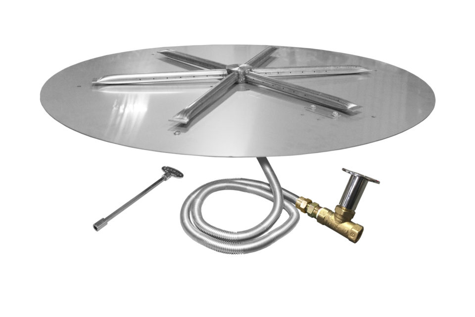 Unilock Brussels Sunset Round Fire Pit, Gas Fire Pit Kit
